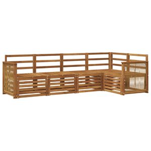 vidaXL Set di divani da esterno 4 pz Naturale Legno di Acacia Massello