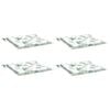 vidaXL Cuscini per Sedia 4pz Motivo a Foglie 50x50x4 cm in Tessuto