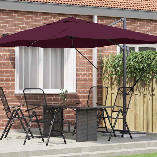 vidaXL Ombrellone Rosso Bordeaux 351 x 250 x 260 cm