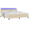 vidaXL Letto a molle con materasso con led Crema 200 x 200 cm Tessuto