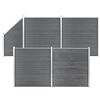 vidaXL Pannelli Recinzione WPC 4 Quadrati 1 Inclinato 792x186 cm Grigi