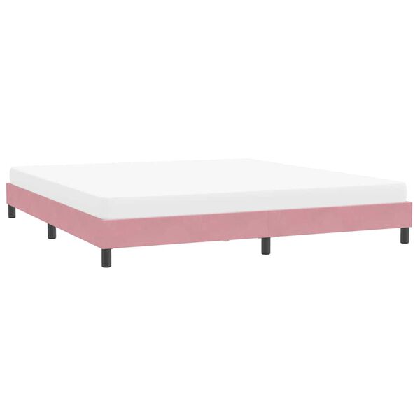 vidaXL Giroletto senza Materasso Rosa 200x210 cm in Velluto