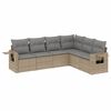 vidaXL Set Divano da Giardino 6 pz con Cuscini Beige in Polyrattan