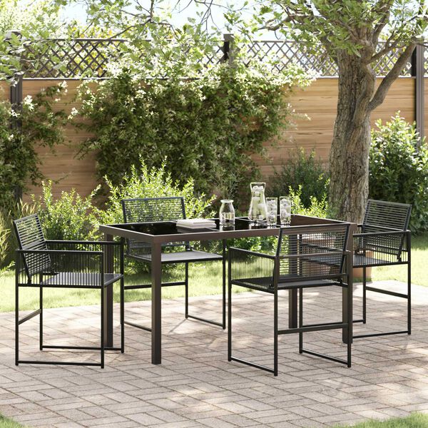 vidaXL Set da Pranzo per Giardino 5 pcs Nero