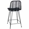 vidaXL Sedia da Bar 2 pcs Nero 44,5 x 54,5 x 97,5 cm Rattan e Ferro