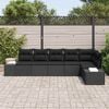 vidaXL Set Divano da Giardino con cuscino 6 pcs Nero polyrattan