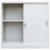 vidaXL Armadio per Ufficio Porte Scorrevoli Metallo 90x40x90 cm Grigio