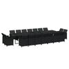 vidaXL Set da Pranzo per Giardino 19 pz con Cuscini in Polyrattan Nero