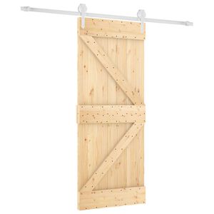 vidaXL Porta scorrevole 85 x 210 cm Naturale e Bianco