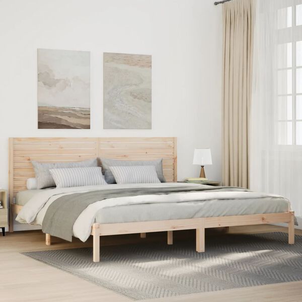 vidaXL Giroletto Extra Lungo senza Materasso 180x210 cm Legno Massello
