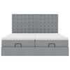 vidaXL Struttura Letto Pouf con Materassi 160x200 cm in Tessuto