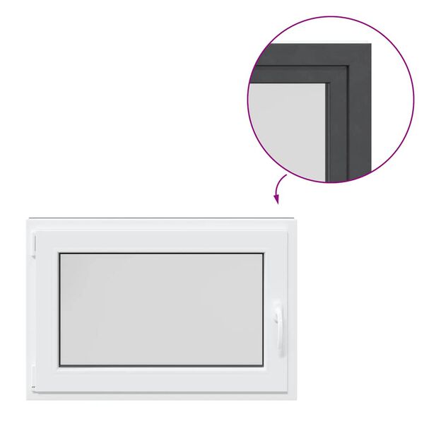 vidaXL Finestra da cantina "RISOR" 90x70 cm anta-ribalta DIN sinistra antracite