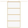 vidaXL Porta Scorrevole Oro 102,5x205 Vetro Trasparente ESG Alluminio