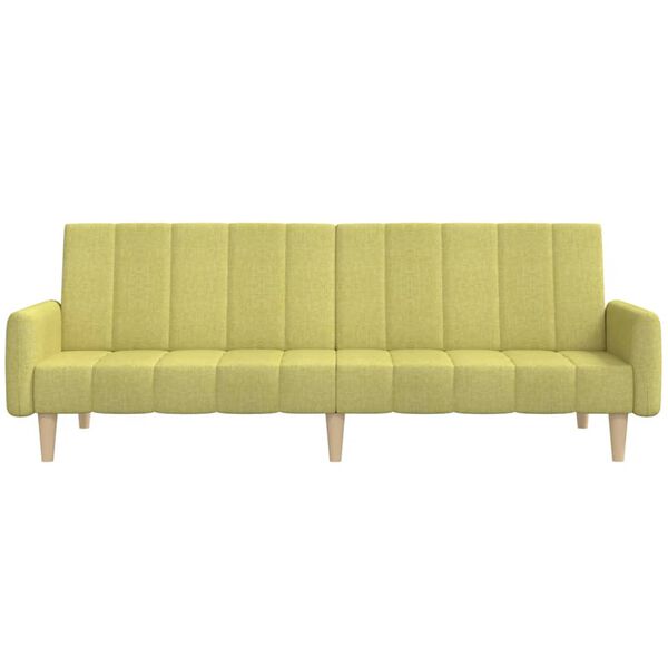 vidaXL Divano Letto a 2 Posti Verde in Tessuto