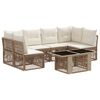 vidaXL Set Divano da Giardino 7 pz Beige polyrattan