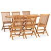 vidaXL Set da Pranzo da Giardino 7 pz Pieghevole in Massello di Teak
