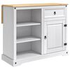 vidaXL Set isola da cucina 2 pz Bianco e Cera di Miele Pino Massello