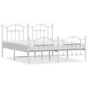 vidaXL Giroletto con Testiera e Pediera Metallo Bianco 183x213 cm