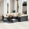 vidaXL Set Divano da Giardino 12 pcs Nero polyrattan