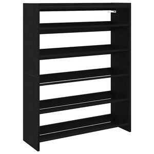 vidaXL Scarpiera Nera 80x25x100 cm in Legno Multistrato