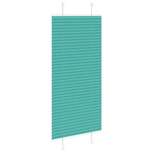 vidaXL Tenda Plissettata Verde petrolio 55x100 cm Larghezza Tessuto