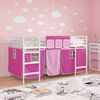vidaXL Struttura del Letto Loft per Bambini con Tendine Bianco e Rosa