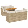 vidaXL Set Divano da Giardino 6 pz con Cuscini Beige in Polyrattan