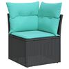 vidaXL Set Divani da Giardino 5 pz con Cuscini Nero in Polyrattan