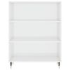 vidaXL Libreria Bianco Lucido 69,5x32,5x90 cm in Legno Multistrato