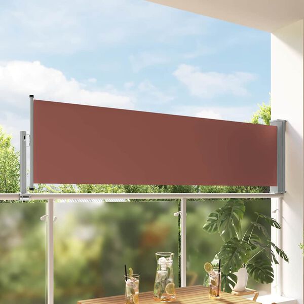 vidaXL Tenda Laterale Retrattile per Patio 80x300 cm Marrone