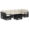 vidaXL Set Divano da Giardino 8 pz Nero e Bianco Crema polyrattan