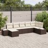 vidaXL Set Divano da Giardino con cuscino 7 pcs Marrone Poly Rattan