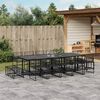 vidaXL Set da Pranzo da Giardino 15 pz Nero in Polyrattan