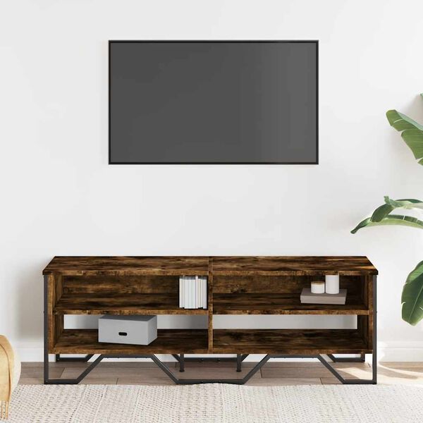vidaXL Mobile Porta TV Rovere Fumo 122x34x41 cm in Legno Multistrato