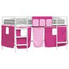 vidaXL Struttura del Letto Loft per Bambini con Tendine Bianco e Rosa