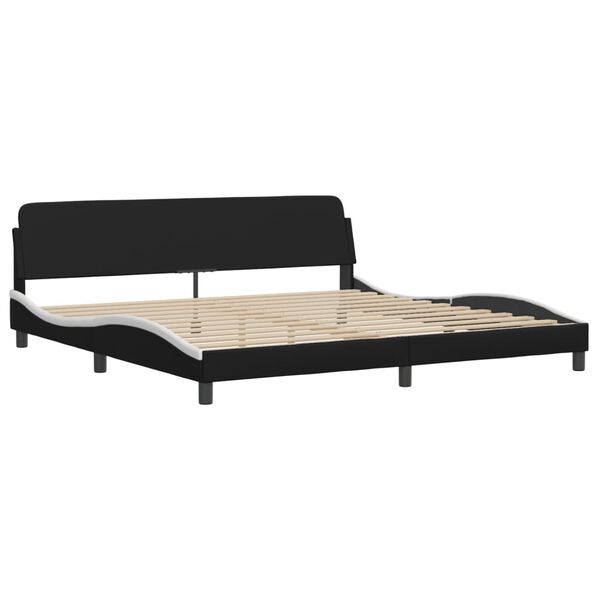 vidaXL Letto con Materasso Zadar Nero e Bianco 200x200cm in Similpelle