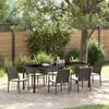 vidaXL Set da Pranzo per Giardino 7 pcs Marrone e Nero Rattan in PE