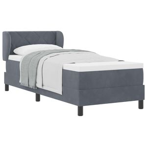 vidaXL Letto a molle con materasso Grigio scuro 80 x 200 cm Velluto