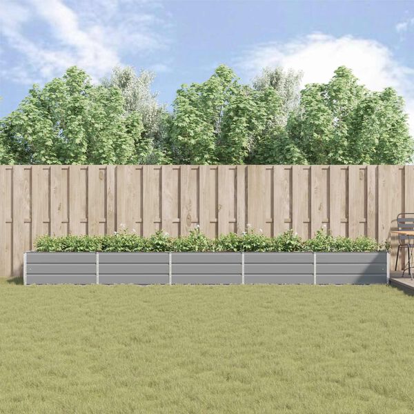 vidaXL Fioriera Grigio chiaro 195 x 100 x 45 cm Acciaio zincato