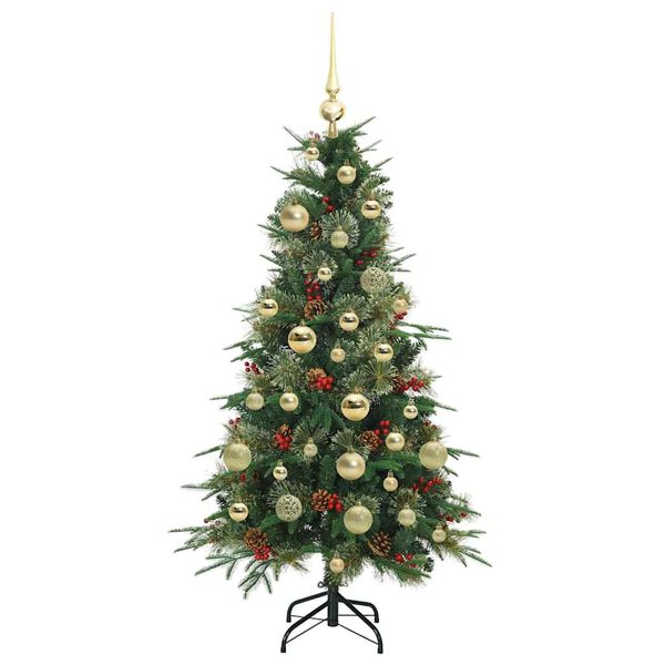 vidaXL Albero di Natale Artificiale con Rami Pieghevoli Verde 120 cm