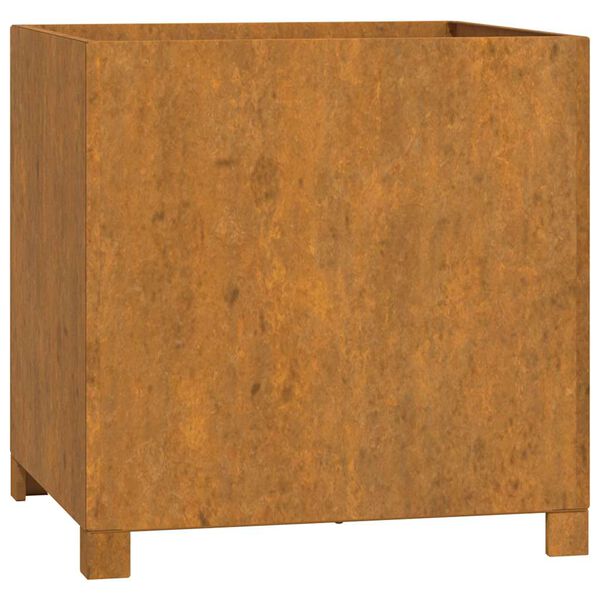 vidaXL Fioriera con Gambe Ruggine 50x50x50 cm Acciaio Corten