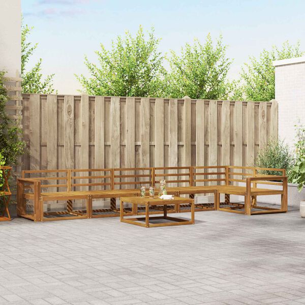 vidaXL Set di divani da esterno 7 pcs Naturale