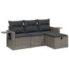 vidaXL Set Divani da Giardino 4 pz con Cuscini in Polyrattan Grigio