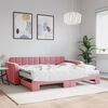 vidaXL Divano Letto Estraibile con Materassi Rosa 90x200 cm Velluto
