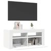vidaXL Mobile Porta TV con Luci LED Bianco 90x35x40 cm