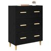 vidaXL Credenza Rovere Nero 69,5 x 34 x 90 cm Legno multistrato