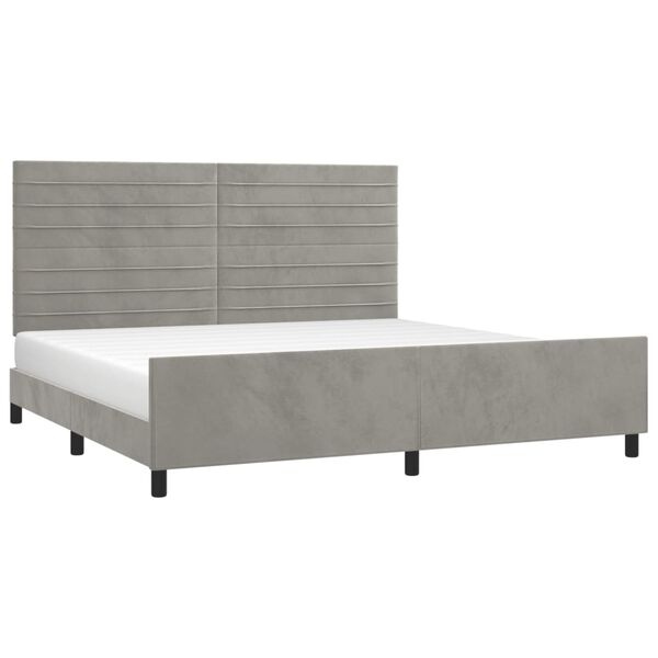 vidaXL Giroletto senza Materasso Grigio Chiaro 200x200 cm Velluto