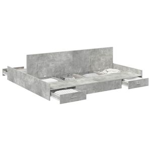 vidaXL Struttura letto con contenitore Grigio cemento 180 x 200 cm
