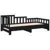 vidaXL Dormeuse Estraibile Nera 2x(90x190) cm Legno Massello di Pino
