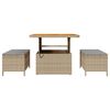 vidaXL Set da Pranzo per Giardino Beige Poly Rattan